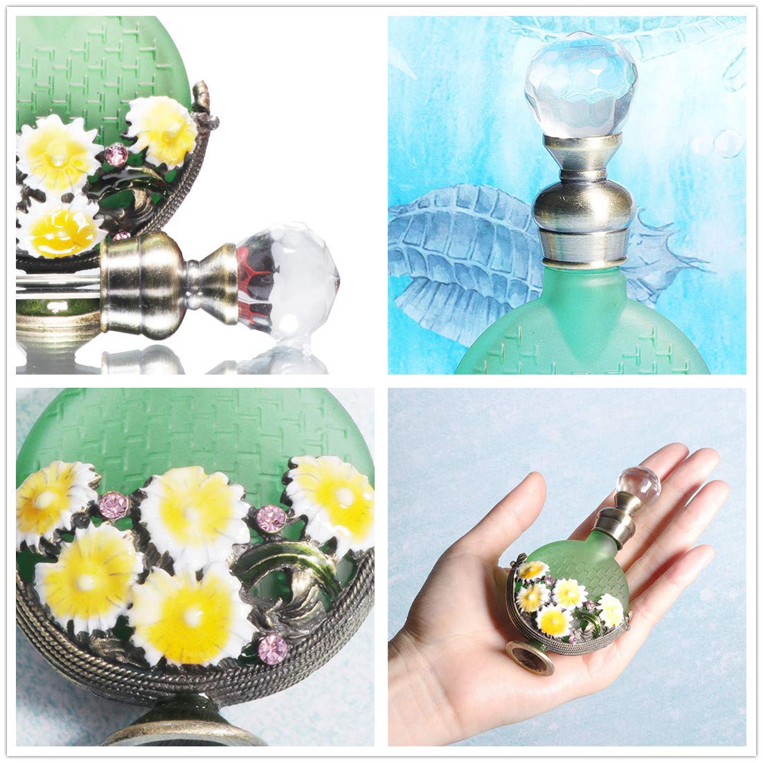 Amazon.co.jp: Waltz&Fきいろ小さい花クリスタル復古香水瓶